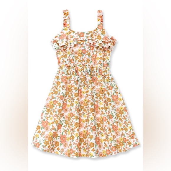 Sleeveless Yellow Floral Ruffle Summer Dress - Picture 1 of 1